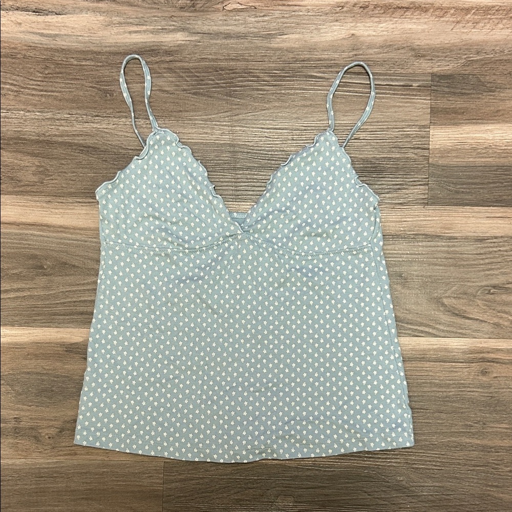 Brandy Melville Light Blue Floral Camisole